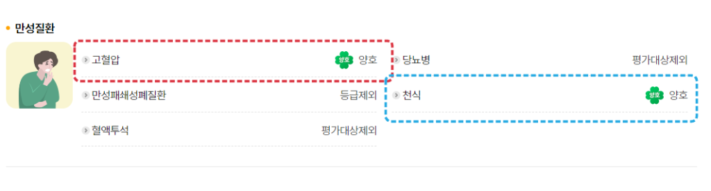 만성질환 평가 결과